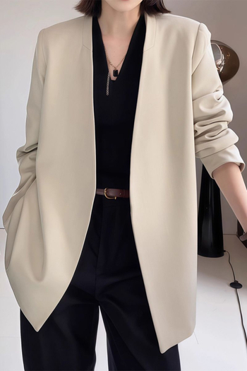 Naiste Chenille bleizer polo krae, varrukateta, 2025 kevad