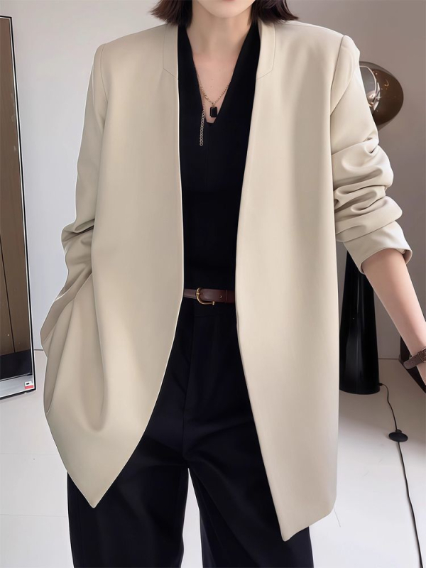 Naiste Chenille bleizer polo krae, varrukateta, 2025 kevad