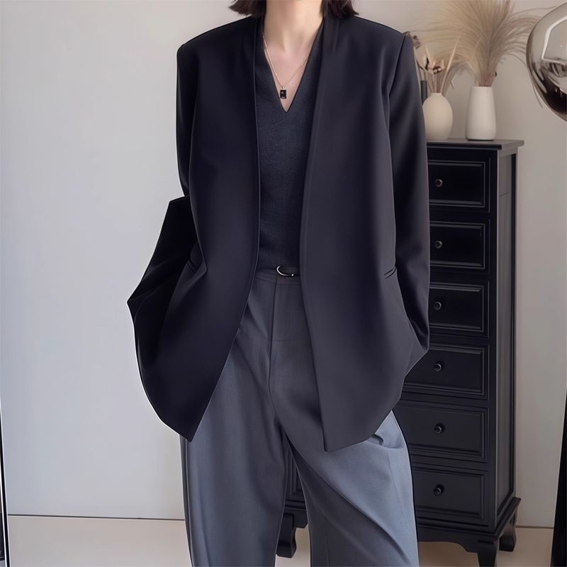 Naiste Chenille bleizer polo krae, varrukateta, 2025 kevad