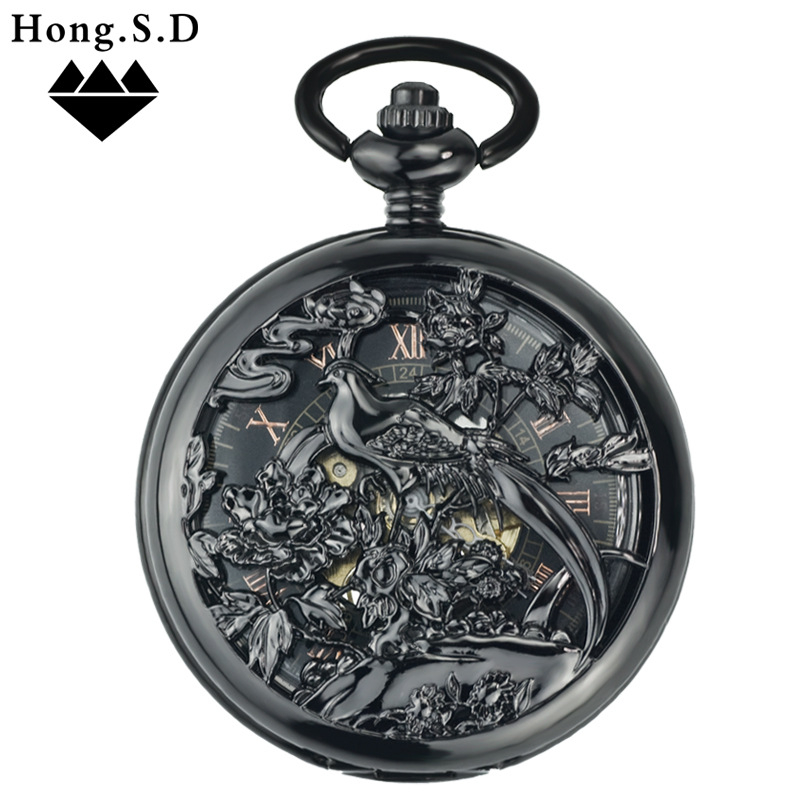 Hongshida džepni sat – mehanički mehanizam, brojčanik 46 mm, kućište od zinkove legure, debljina 12 mm, preklopni poklopac s urezanim dizajnom; retro Šangaj stil