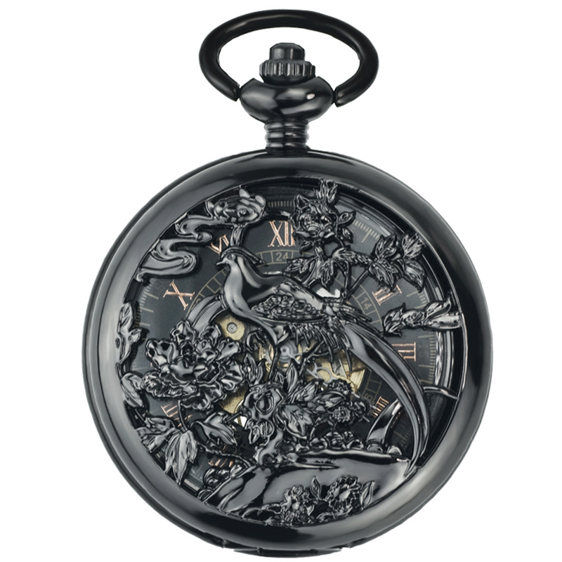 Hongshida džepni sat – mehanički mehanizam, brojčanik 46 mm, kućište od zinkove legure, debljina 12 mm, preklopni poklopac s urezanim dizajnom; retro Šangaj stil
