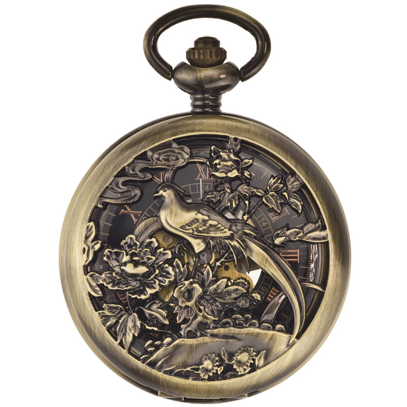 Automātiskais mehāniskais kabatas pulkstenis ar retro Šanhajas stilā, ar atveramu vāciņu un izgrebtu dobais dizains, pāru pulkstenis, ar Hongshida kustību, korpuss cinka sakausējums, plastmasas kristāls, biezums 12 mm, pavasaris 2025