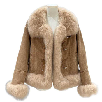 Ženski kaput od umjetnog krzna – polo ovratnik, standardna duljina, dugi rukavi, zima 2025