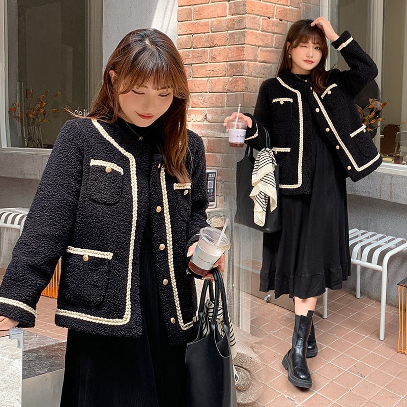 Poliesterska jakna, slobodan kroj, okrugli izrez, dugi rukavi, srednja debljina, zima 2024