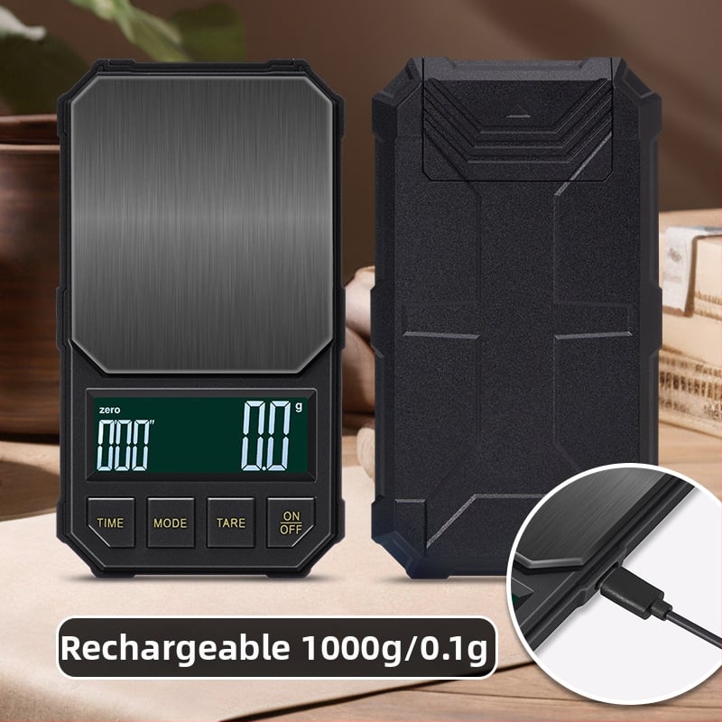 Kõrge täpsusega elektriline kohviskaal automaatse ajastusega, 2 kg maht, elektrooniline mõõtmine, toide: laadimine või AA patareid