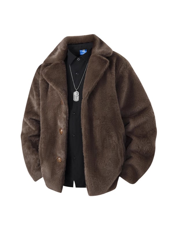 Muška jakna za jesen-zimu s kapuljom, rever tip rever, jednostruko kopčanje, bočne džepove, poliester