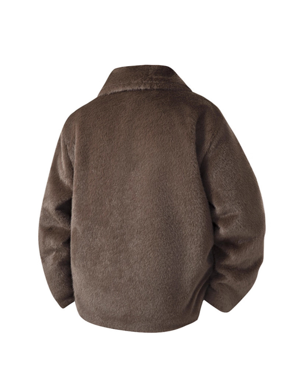 Muška jakna za jesen-zimu s kapuljom, rever tip rever, jednostruko kopčanje, bočne džepove, poliester