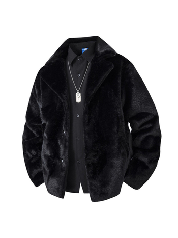 Kaputsiga jak, klapiga kaeluse, paksu kunstliku norka imitatsiooni, vaba lõige, polüestri väline ja vooder