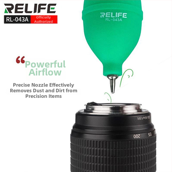 Kamera puhastamise õhupuhur - silikoonist korpus, ühe suunaga õhu sissetung, eemaldatav õhuväljalase, kaasas tolmupall