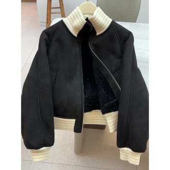 Kaput od ovčje vune s flis podstavom, dugi rukavi, stojeći ovratnik, srednje duljine