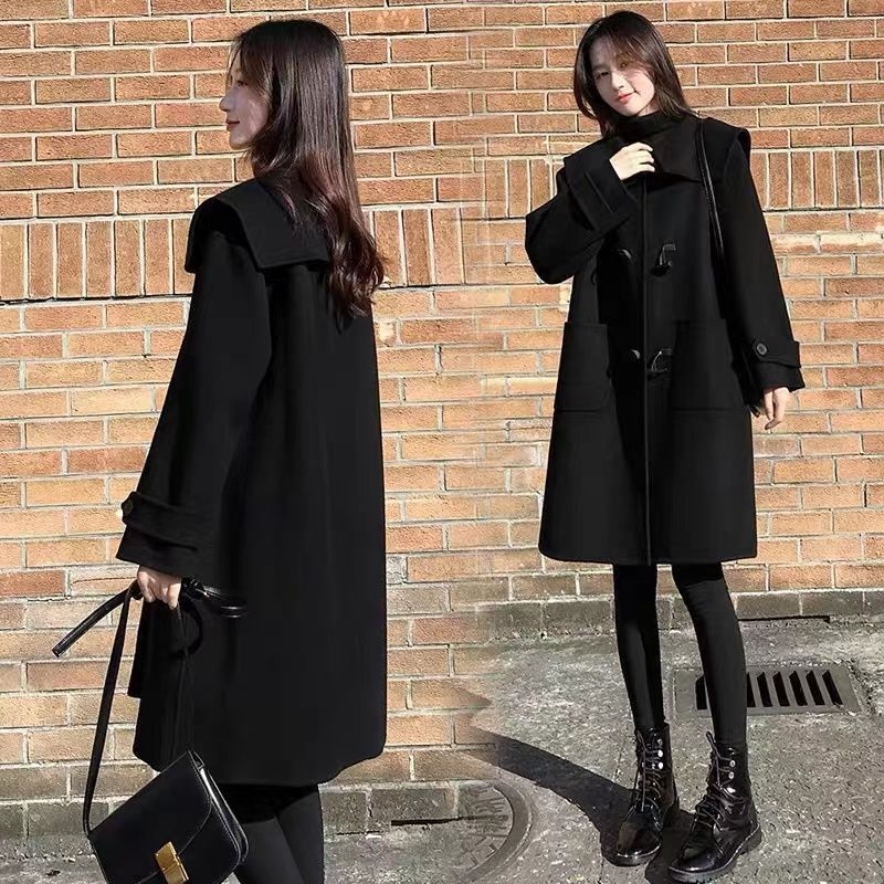 Ženski vuneni kaput s kopčama sprijeda, slobodan kroj, ultra kratka duljina ≤40 cm, bez rukava