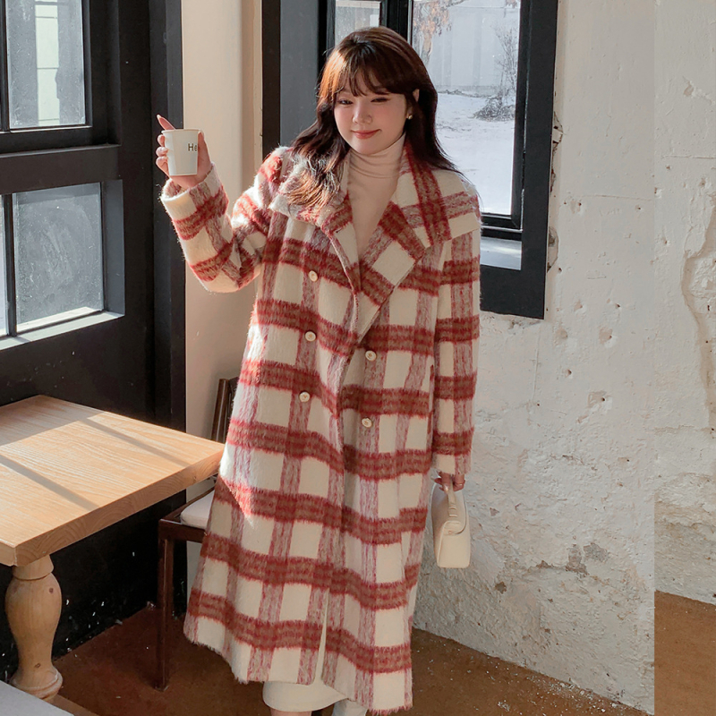 Dugi vuneni kaput s okruglim ovratnikom, uski kroj, produžena duljina, mješavina elastana