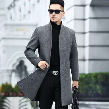 Muški kaput u korejskom stilu, debela vuna, jednostruko zatvaranje