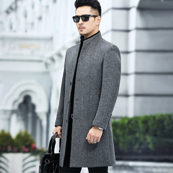 Muški kaput u korejskom stilu, debela vuna, jednostruko zatvaranje
