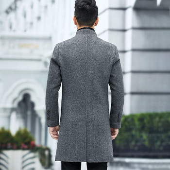 Muški kaput u korejskom stilu, debela vuna, jednostruko zatvaranje