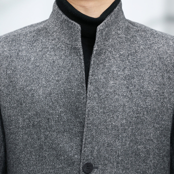 Muški kaput u korejskom stilu, debela vuna, jednostruko zatvaranje