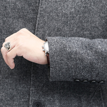 Muški kaput u korejskom stilu, debela vuna, jednostruko zatvaranje