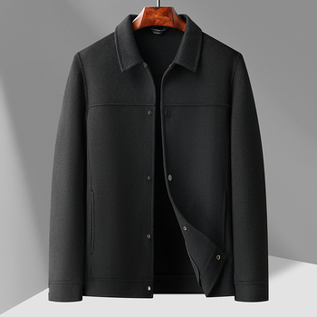 Jakna od vune s dvostrukom baršunastom podstavom, jednostruko kopčanje, debela izolacija, 70% vune