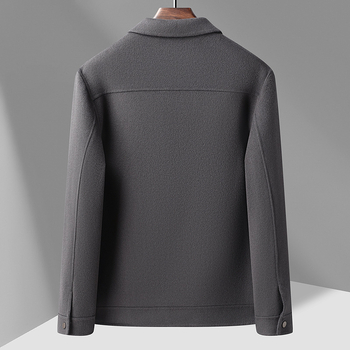 Jakna od vune s dvostrukom baršunastom podstavom, jednostruko kopčanje, debela izolacija, 70% vune