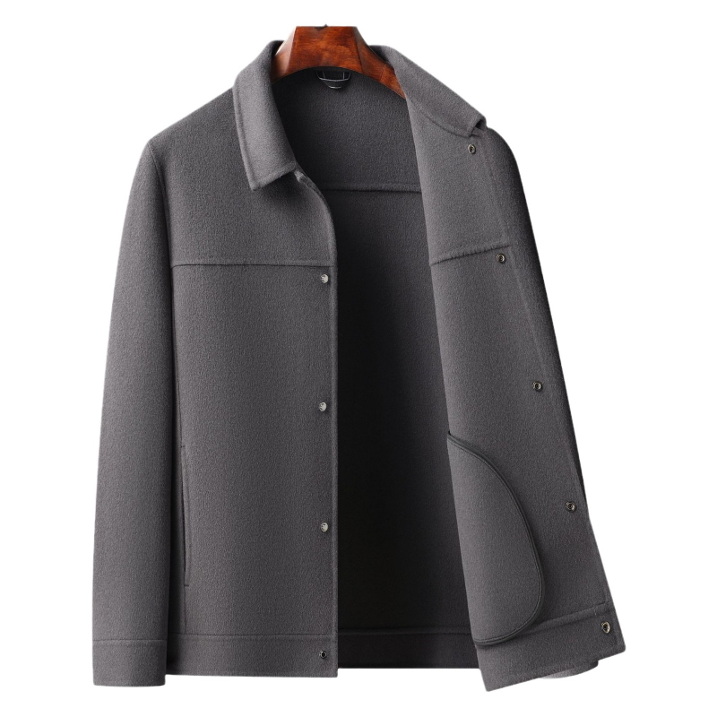 Jakna od vune s dvostrukom baršunastom podstavom, jednostruko kopčanje, debela izolacija, 70% vune