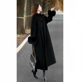 Ženski kaput s korejskim stilom ovratnika, zeleni voćni ovratnik, chenille-spandex smjesa, slobodan kroj, kratka duljina (40–50 cm), 3/4 rukav, proljeće 2025