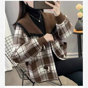 Cardigan vanjski dio odjeće s otisom, poliester tkanina, stojeći ovratnik, ultra kratka duljina, dugi rukavi