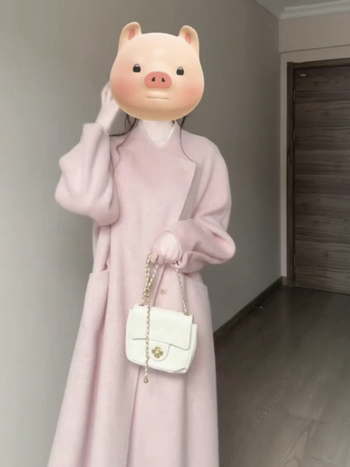 Ženski vuneni kaput, korejsko–japanski ležerni stil, kraći kroj, dvostruko kopčanje, dugi rukavi, jesen 2025