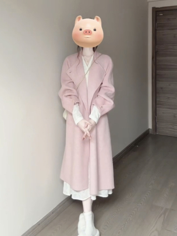 Ženski vuneni kaput, korejsko–japanski ležerni stil, kraći kroj, dvostruko kopčanje, dugi rukavi, jesen 2025