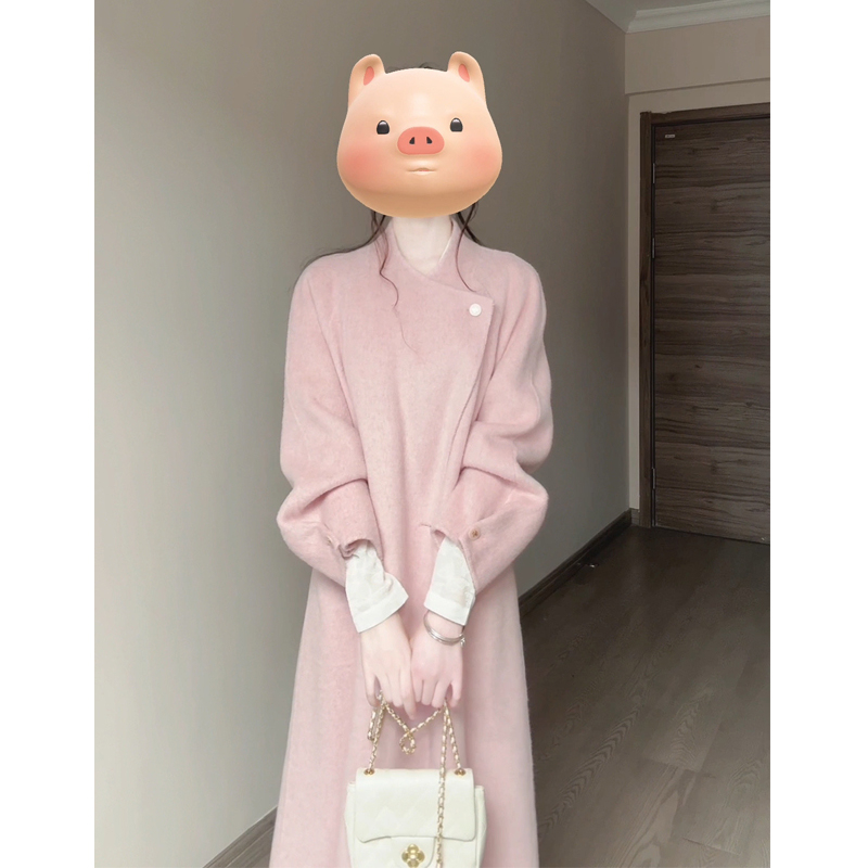 Ženski vuneni kaput, korejsko–japanski ležerni stil, kraći kroj, dvostruko kopčanje, dugi rukavi, jesen 2025