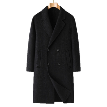 Kaput od dvostrukog vuna, plus veličina, dugačak do koljena, dvostruko kopčanje, slobodan kroj