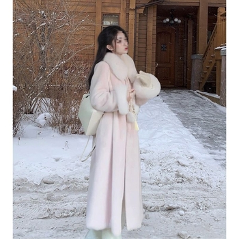 Γυναικείο παλτό από πολυεστέρα με ψεύτικη γούνα στα μανίκια, μεσαίου μήκους, κανονική γραμμή, τετράγωνος γιακά, κλείσιμο με ένα κουμπί