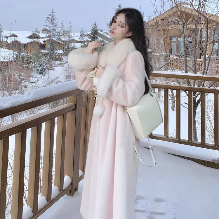 Γυναικείο παλτό από πολυεστέρα με ψεύτικη γούνα στα μανίκια, μεσαίου μήκους, κανονική γραμμή, τετράγωνος γιακά, κλείσιμο με ένα κουμπί