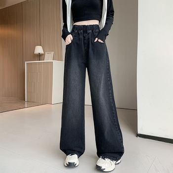 Traperice širokih nogavica, visokim strukom, denim, 95% pamuk, debeli materijal, zima 2024