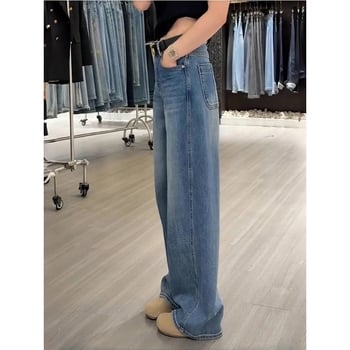 Cowboy-stílusú farmerek, széles szárú fazon, mikroelasztikussal, nőknek, tél 2025