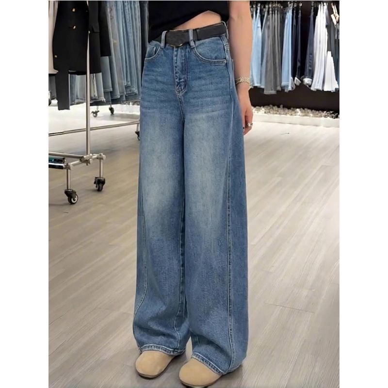 Cowboy-stílusú farmerek, széles szárú fazon, mikroelasztikussal, nőknek, tél 2025