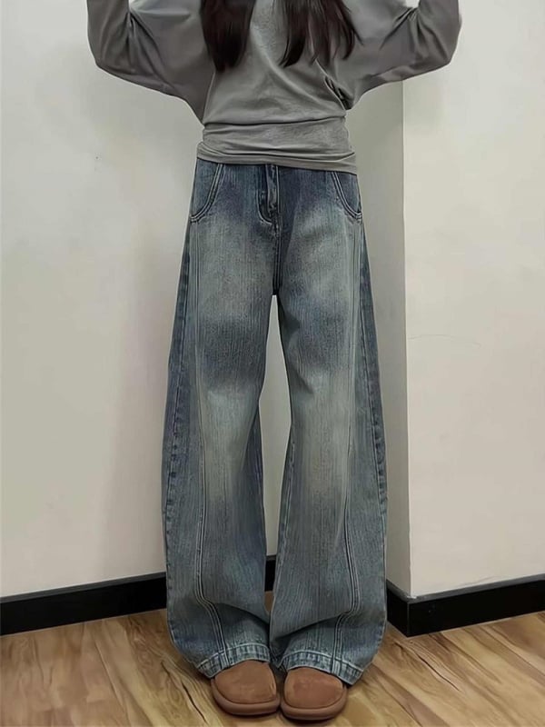 Ženske traperice širokih nogavica s visokim strukom, denim, 70-80% pamuk, 30-50% poliester, bez glačanja