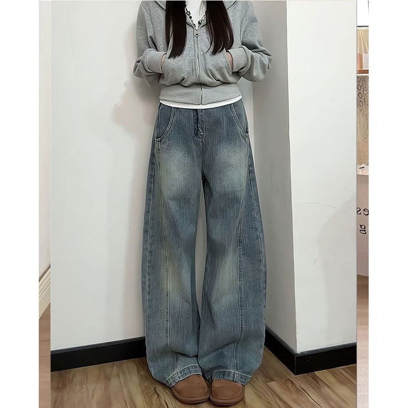 Ženske traperice širokih nogavica s visokim strukom, denim, 70-80% pamuk, 30-50% poliester, bez glačanja