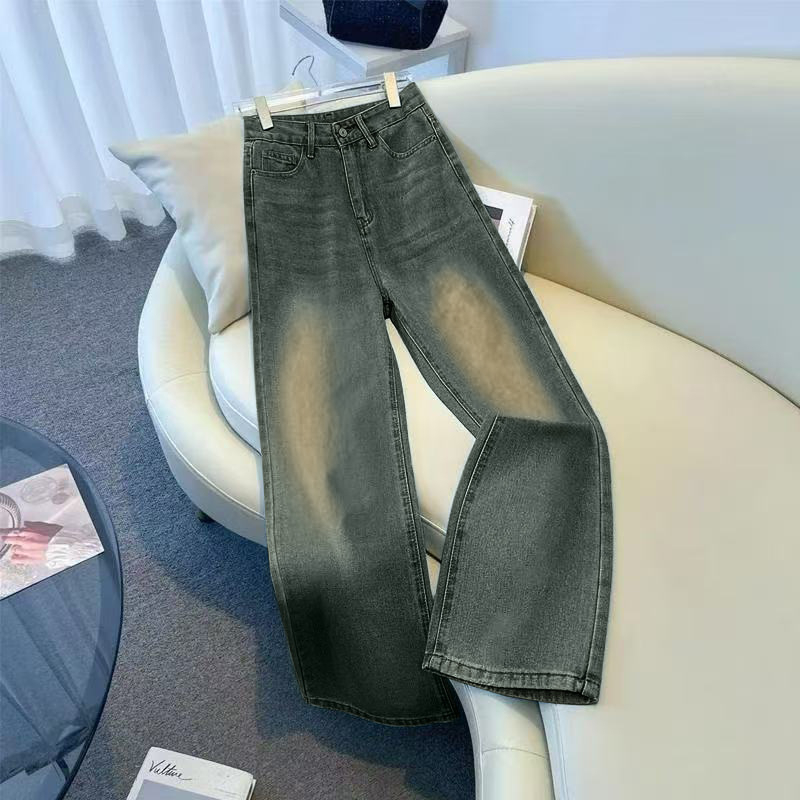 Traperice širokog kroja, srednji pojas, duljina do gležnja, denim s elastanom, retro opuštena silueta