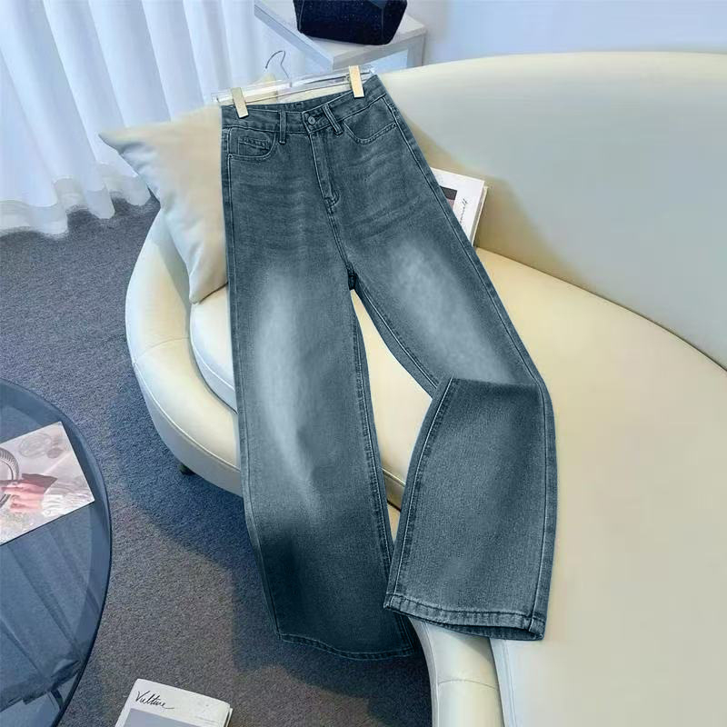 Traperice širokog kroja, srednji pojas, duljina do gležnja, denim s elastanom, retro opuštena silueta