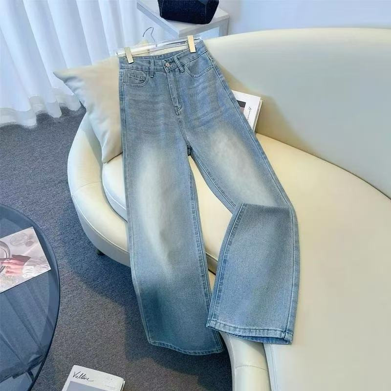 Traperice širokog kroja, srednji pojas, duljina do gležnja, denim s elastanom, retro opuštena silueta