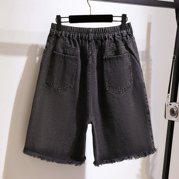 Ženske traperice u Harajuku stilu, ravni kroj, srednji pojas, duljina 5/4, 80% pamuk 20% poliester