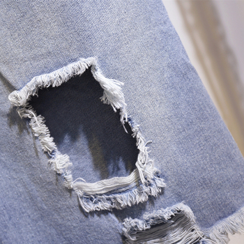 Ženske traperice u Harajuku stilu, ravni kroj, srednji pojas, duljina 5/4, 80% pamuk 20% poliester