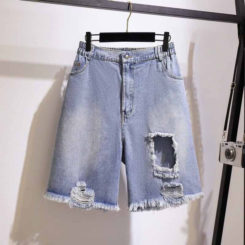 Ženske traperice u Harajuku stilu, ravni kroj, srednji pojas, duljina 5/4, 80% pamuk 20% poliester