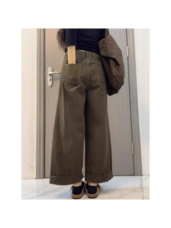 Ženske Vintage Traperice, Visoki Struk, Slobodan Kroj, Tijelo u Obliku Kruške, Široke Noge s Ravnim Krojem, Jesen 2025