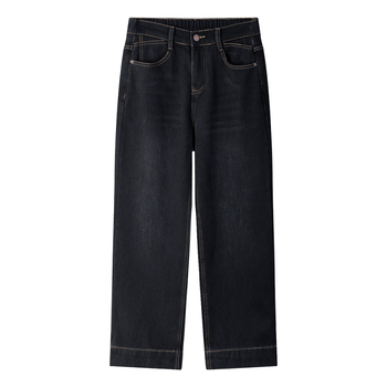 Ženske traperice s flisom, visokim strukom, ravnim krojem, pamukasti denim, jesen 2025