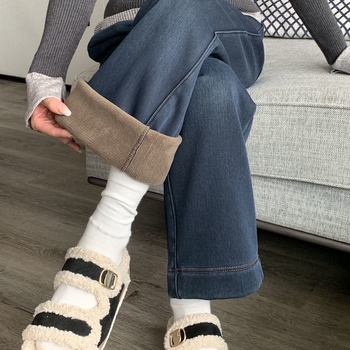 Traperice visokog struka, ravni kroj, denim pamuk, debeli materijal, zima 2025