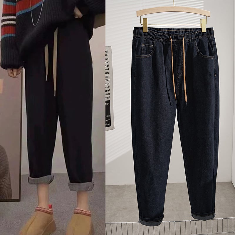 Дамски дънки със стретч, къс модел с тесен крак, 70–80% памук-полиестер