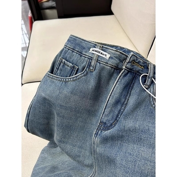Traperice, široke nogavice, visok struk, denim pamuk, debela tkanina