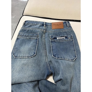 Traperice, široke nogavice, visok struk, denim pamuk, debela tkanina