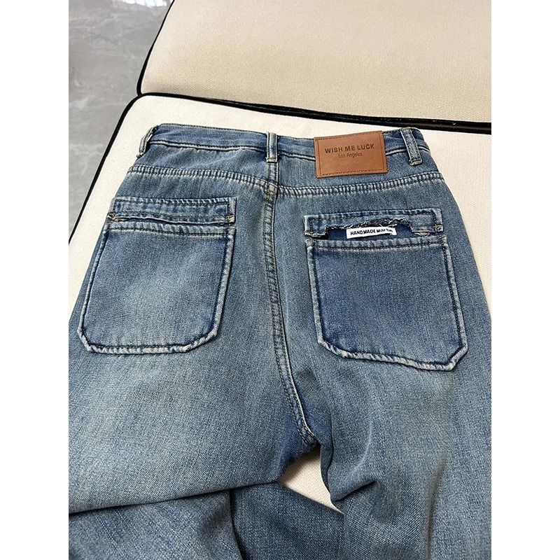Traperice, široke nogavice, visok struk, denim pamuk, debela tkanina
